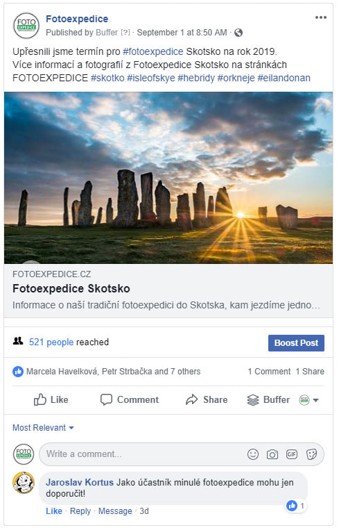 Fotoexpedice Skotsko, reakce účastníků